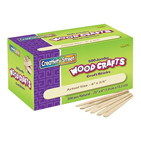CREATIVITY STREET WOOD CRAFTS JUMBO CRAFT STICKS, BOX OF 500 New CREATIVITY STREET WOOD CRAFTS JUMBO CRAFT STICKS, BOX OF 500 New