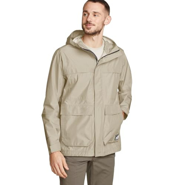 EDIE BAUER MEN'S RAINPAC JACKET SIZE MEN 3XL BIG TALL LIGHT KHAKI New EDIE BAUER MEN'S RAINPAC JACKET SIZE MEN 3XL BIG TALL LIGHT KHAKI New