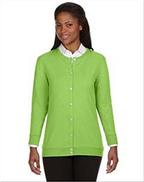 DEVON & JONES DP LDS L/S KNIT CARDIGAN CREW WOMEN M - LIME DEVON & JONES DP LDS L/S KNIT CARDIGAN CREW WOMEN M - LIME