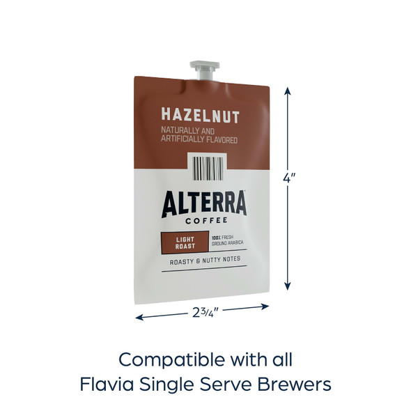 FLAVIA COFFEE ALTERRA SINGLE-SERVE COFFEE FRESHPACKS, HAZELNUT, CARTON OF 100 New FLAVIA COFFEE ALTERRA SINGLE-SERVE COFFEE FRESHPACKS, HAZELNUT, CARTON OF 100 New