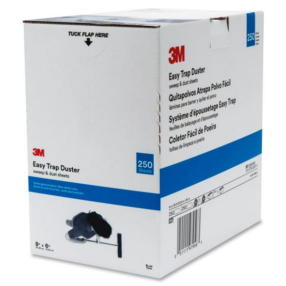 3M EASY TRAP DUSTER, 8" X 6" SHEETS, 250 SHEET/ROLL, 1 ROLL/CASE - WHITE New 3M EASY TRAP DUSTER, 8" X 6" SHEETS, 250 SHEET/ROLL, 1 ROLL/CASE - WHITE New