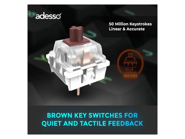 Adesso EasyTouch 130 Full Sized Wired Mechanical Keyboard With CoPilot AI Hotkey