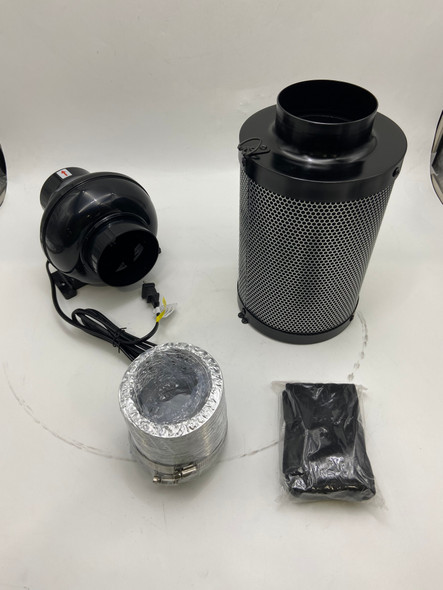 IPOWER POWER 4INCH INLINE FAN AIR CARBON FILTER DUCTING SET - BLACK