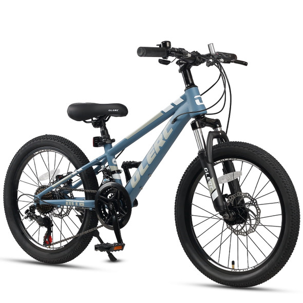GLERC SKYLINE 20 INCH KIDS MOUNTAIN BIKE 21-SPEED KID BICYCLE - BLUE