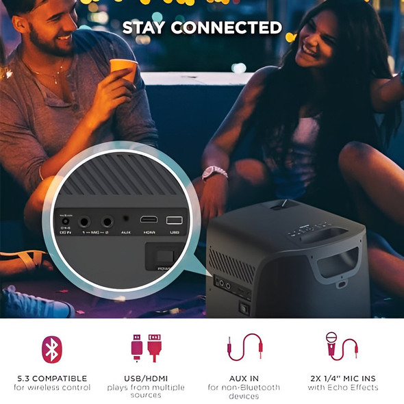ION Audio Projector Deluxe HD Battery/AC Powered 720p HD LED BT-enabled ION Audio Projector Deluxe HD Battery/AC Powered 720p HD LED BT-enabled