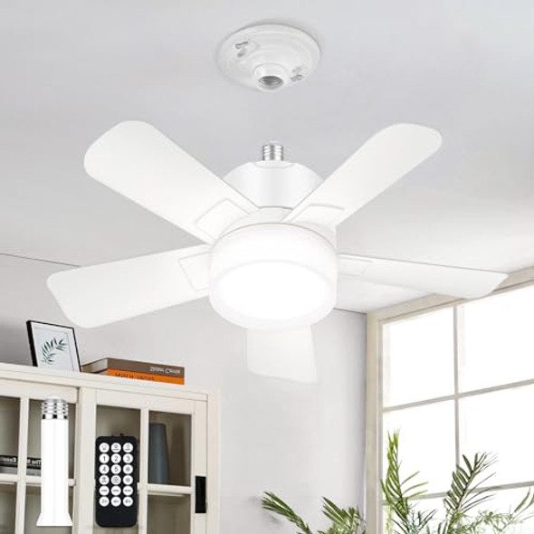 MATULSA SOCKET FAN LIGHT REMOTE SMALL CEILING FAN LIGHTS 1000LM Dimmable - WHITE MATULSA SOCKET FAN LIGHT REMOTE SMALL CEILING FAN LIGHTS 1000LM Dimmable - WHITE