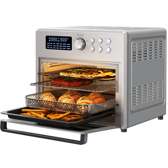 ROOMTEC 26 QT AIR FRYER TOASTER OVEN COMBO 21-IN-1 LARGE COUNTERTOP - SILVER