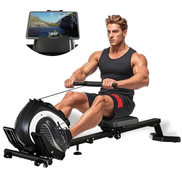 UPREIGN MAGNETIC ROWING MACHINE FOR HOME ADJUSTABLE 8-SPEED BOOSTER - BLACK/GRAY