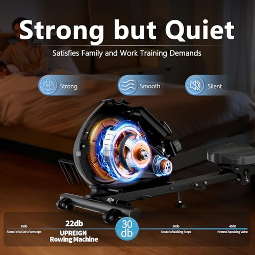 UPREIGN MAGNETIC ROWING MACHINE FOR HOME ADJUSTABLE 8-SPEED BOOSTER - BLACK/GRAY