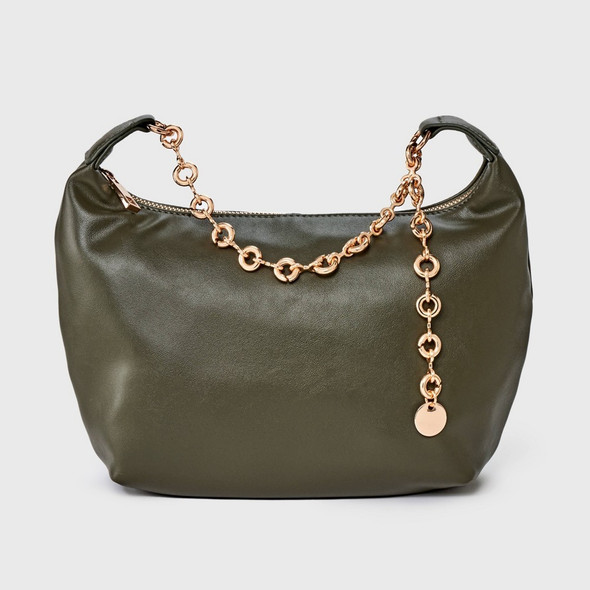 Jewelry Chain Handbag Clutch - A New Day Olive Green: Shell, Woven Design New Jewelry Chain Handbag Clutch - A New Day Olive Green: Shell, Woven Design New