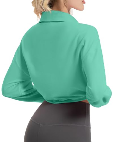 FKEEP QUARTER ZIP PULLOVER WOMEN CROPPED TOP SZ XL ZGREEN A New FKEEP QUARTER ZIP PULLOVER WOMEN CROPPED TOP SZ XL ZGREEN A New