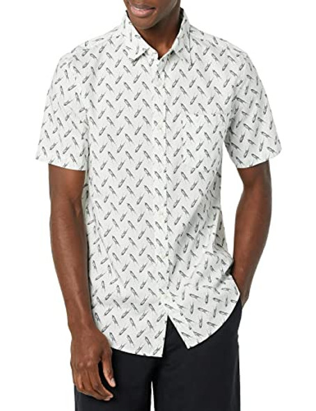 AEM20108SS22 AMAZON ESSENTIALS MENS SHORT-SLEEVE STRETCH POPLIN SHIRT LGBRPRINT New AEM20108SS22 AMAZON ESSENTIALS MENS SHORT-SLEEVE STRETCH POPLIN SHIRT LGBRPRINT New