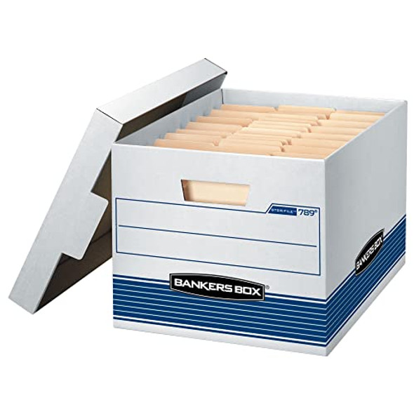 BANKERS BOX 12 PACK STOR/FILE MEDIUM-DUTY FILE STORAGE BOXES LIFT-OFF - BLUE New BANKERS BOX 12 PACK STOR/FILE MEDIUM-DUTY FILE STORAGE BOXES LIFT-OFF - BLUE New