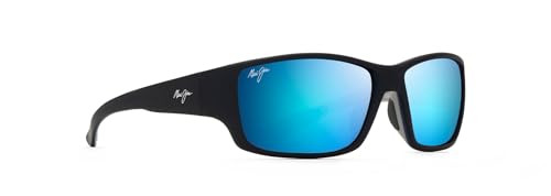 MAUI JIM MEN'S LOCAL KINE POLARIZED WRAP SUNGLASSES 61MM SOFT BLACK/GRAY