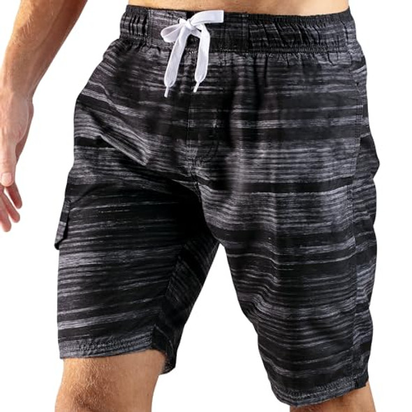 KANU SURF BELLAIRE MEN'S SWIM TRUNKS QUICK-DRY SWIM SHORTS MEN 5X - BLACK KANU SURF BELLAIRE MEN'S SWIM TRUNKS QUICK-DRY SWIM SHORTS MEN 5X - BLACK