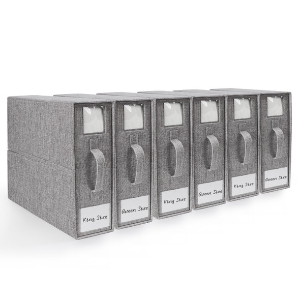 DELLAN BED SHEET ORGANIZER LINEN CLOSET ORGANIZERS AND STORAGE FOLDABLE CUBE New