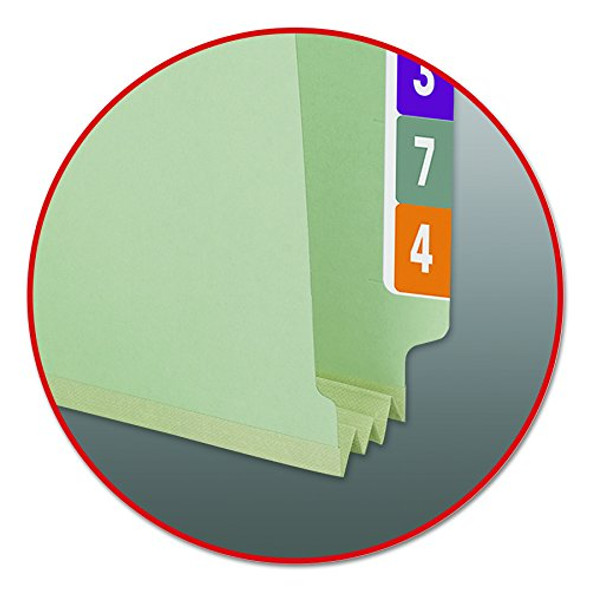 SMEAD END TAB PRESSBOARD FASTENER FILE FOLDER SAFESHIELD EXPANSION - GRAY/GREEN New SMEAD END TAB PRESSBOARD FASTENER FILE FOLDER SAFESHIELD EXPANSION - GRAY/GREEN New