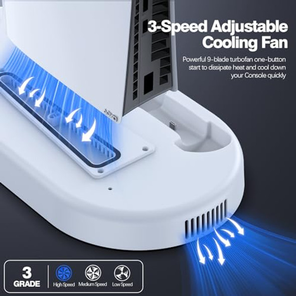 AMZDM COOLING STATION PS5 SLIM STAND PS5 PRO COOLING FAN - OFF WHITE AMZDM COOLING STATION PS5 SLIM STAND PS5 PRO COOLING FAN - OFF WHITE