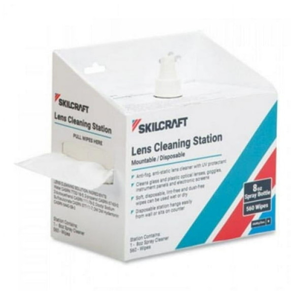 ABILITYONE 8 OZ LENS CLEANING STATION PUMP BOTTLE + 560 WIPES New ABILITYONE 8 OZ LENS CLEANING STATION PUMP BOTTLE + 560 WIPES New