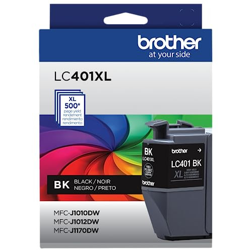BROTHER GENUINE LC401XLBK HIGH YIELD BLACK INK CARTRIDGE - BLACK New