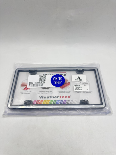 WEATHERTECH CLEARFRAME LICENSE PLATE FRAME - CHROME/BLACK