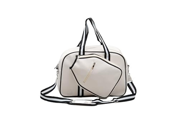 DAKOMYO LUXURY WHITE PICKLEBALL TOTE BAG - STYLISH & DURABLE PICKLEBALL BAGS DAKOMYO LUXURY WHITE PICKLEBALL TOTE BAG - STYLISH & DURABLE PICKLEBALL BAGS