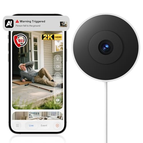 ZKCAI WINDOW CAMERA 2K 2.4G WIFI INDOOR CAMERAS T-CP11W1 - WHITE/BLACK