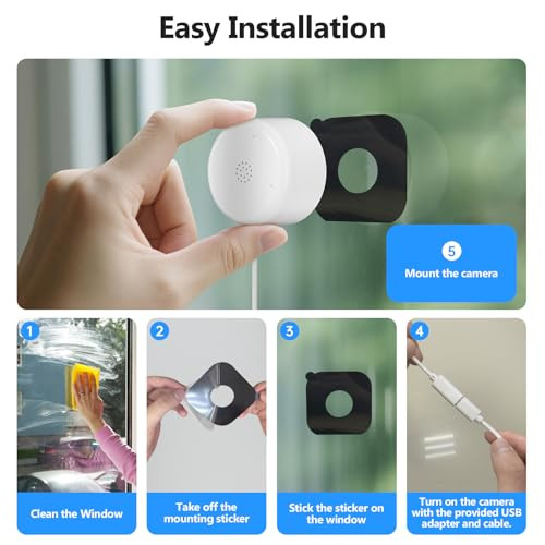 ZKCAI WINDOW CAMERA 2K 2.4G WIFI INDOOR CAMERAS T-CP11W1 - WHITE/BLACK