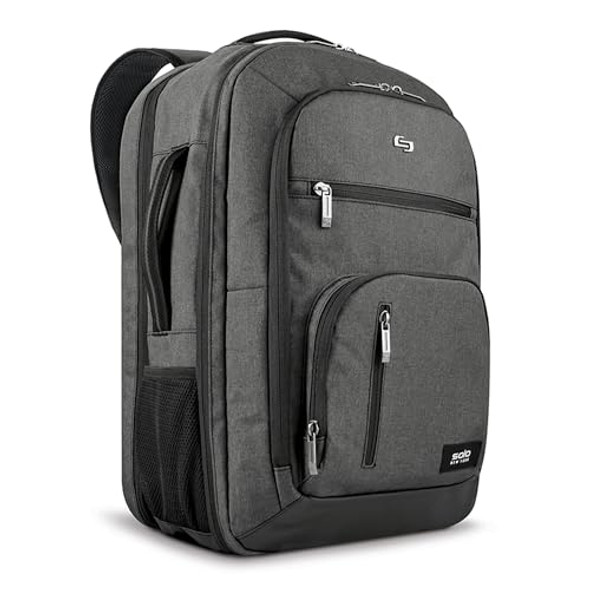 SOLO NEW YORK TSA LAPTOP BACKPACK FOR WOMEN & MEN CARRY ON BOOKBAG TRAVEL - GREY New SOLO NEW YORK TSA LAPTOP BACKPACK FOR WOMEN & MEN CARRY ON BOOKBAG TRAVEL - GREY New