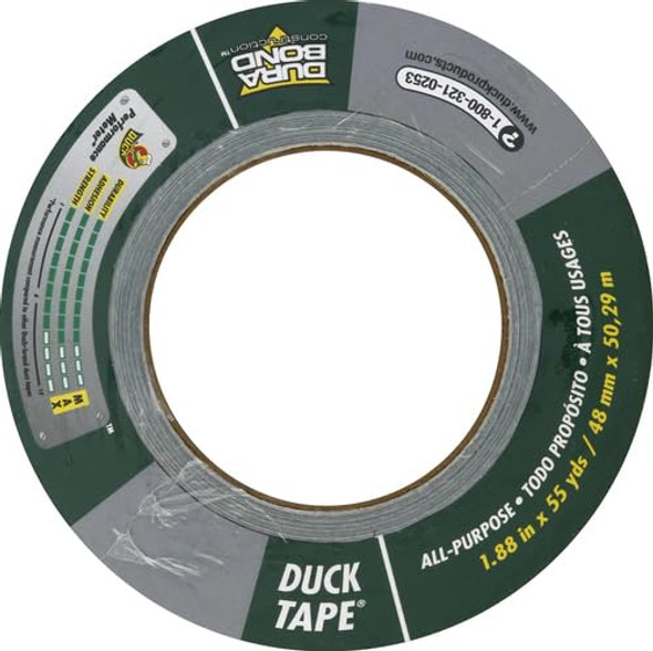 DUCK THE ORIGINAL DUCK DUCT TAPE, 1 PACK 1.88" X 60 YARD, 394475 - SILVER New DUCK THE ORIGINAL DUCK DUCT TAPE, 1 PACK 1.88" X 60 YARD, 394475 - SILVER New
