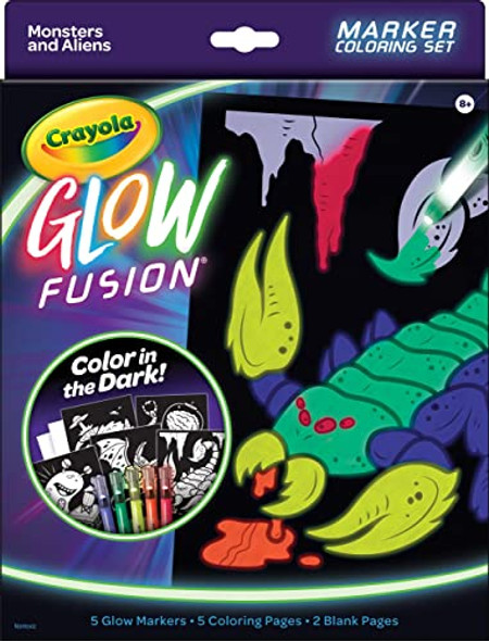 CRAYOLA GLOW FUSION GLOW IN THE DARK COLORING SET MARKERS - 74-7492 CRAYOLA GLOW FUSION GLOW IN THE DARK COLORING SET MARKERS - 74-7492