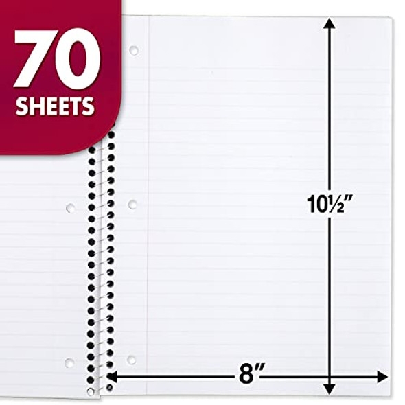 MEAD SPIRAL NOTEBOOK, 1 SUBJECT, WIDE RULED PAPER, 70 SHEETS, 05510AB5 - RED New MEAD SPIRAL NOTEBOOK, 1 SUBJECT, WIDE RULED PAPER, 70 SHEETS, 05510AB5 - RED New