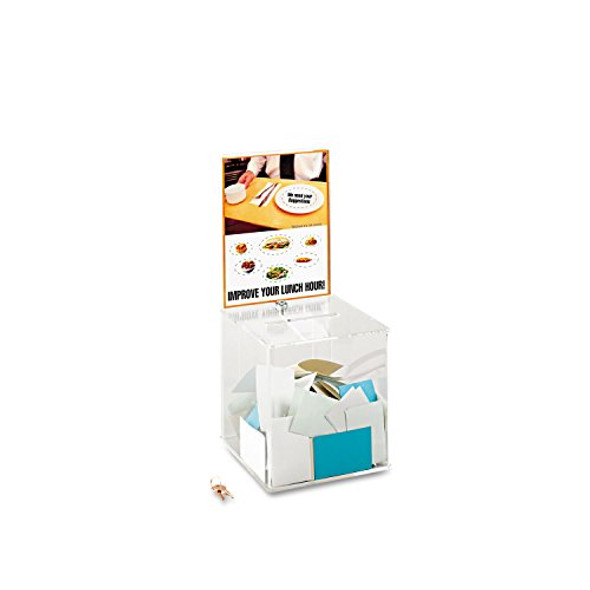 SAFCO 4234CL LARGE ACRYLIC COLLECTION BOXES - CLEAR New SAFCO 4234CL LARGE ACRYLIC COLLECTION BOXES - CLEAR New