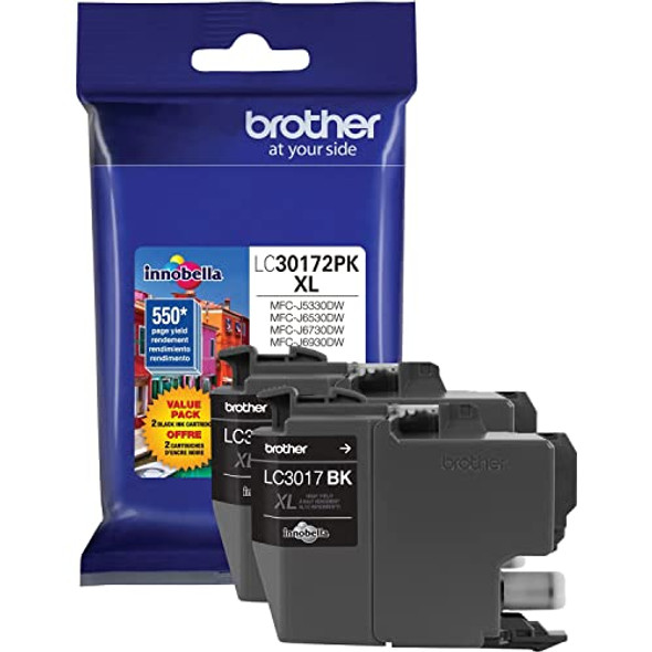 BROTHER PRINTER LC30172PK HIGH YIELD XL BLACK INK CARTRIDGE-2 PACK - BLACK New BROTHER PRINTER LC30172PK HIGH YIELD XL BLACK INK CARTRIDGE-2 PACK - BLACK New