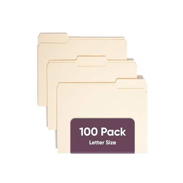 Smead File Folders Letter Sized, 1/3-Cut Tab, Assorted Positions, 100 Boxes New Smead File Folders Letter Sized, 1/3-Cut Tab, Assorted Positions, 100 Boxes New
