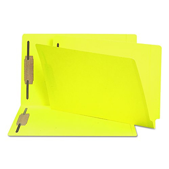 SMEAD END TAB FASTENER FILE FOLDER REINFORCED STRAIGHT-CUT, YELLOW, 50 PER BOX New SMEAD END TAB FASTENER FILE FOLDER REINFORCED STRAIGHT-CUT, YELLOW, 50 PER BOX New