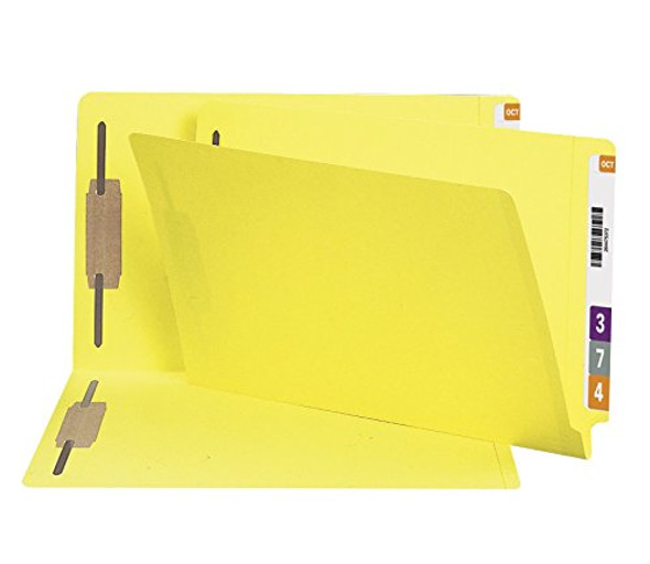 SMEAD END TAB FASTENER FILE FOLDER REINFORCED STRAIGHT-CUT, YELLOW, 50 PER BOX New SMEAD END TAB FASTENER FILE FOLDER REINFORCED STRAIGHT-CUT, YELLOW, 50 PER BOX New