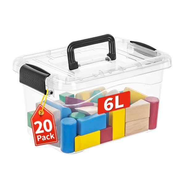 CETOMO 6LX20 PACK STORAGE BOXES, STORAGE, ORGANIZATION, 5013-6L20 PACK - CLEAR