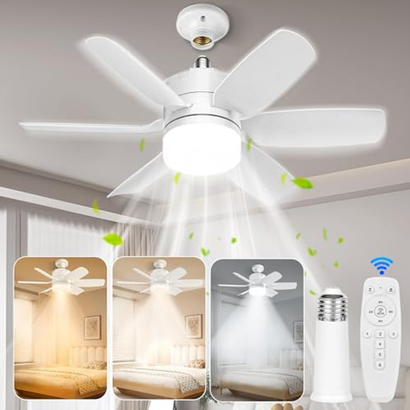 AMALEKO SOCKET FAN LIGHT CEILING FANS WITH LIGHTS AND REMOTE - WHITE AMALEKO SOCKET FAN LIGHT CEILING FANS WITH LIGHTS AND REMOTE - WHITE
