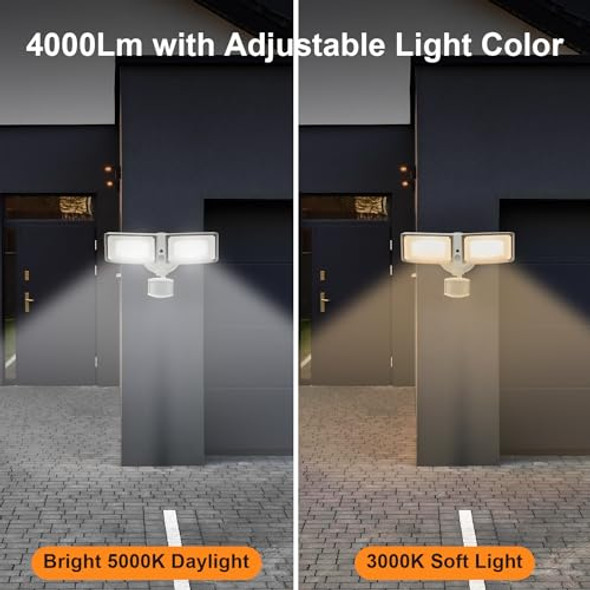 CELAVY 40W 4000 LUMEN LED SECURITY LIGHT, 3000K/5000K Light, CE-2202-A - White CELAVY 40W 4000 LUMEN LED SECURITY LIGHT, 3000K/5000K Light, CE-2202-A - White