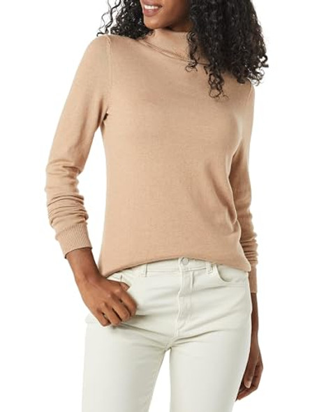 AMAZON ESSENTIALS WOMEN'S LIGHTWEIGHT TURTLENECK SWEATER - SIZE: WOMEN S - TAUPE New AMAZON ESSENTIALS WOMEN'S LIGHTWEIGHT TURTLENECK SWEATER - SIZE: WOMEN S - TAUPE New