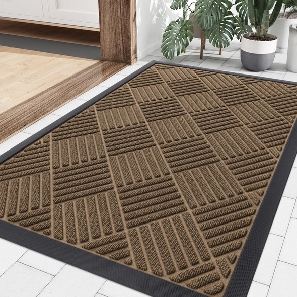 Smiry Front Door Mat Outside Entrance, Heavy Duty Outdoor Mat, 35x23 - Brown New Smiry Front Door Mat Outside Entrance, Heavy Duty Outdoor Mat, 35x23 - Brown New