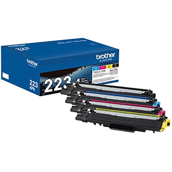 BROTHER GENUINE STANDARD-YIELD TONER CARTRIDGE FOUR PACK TN223 4PK - Black/Cyan New BROTHER GENUINE STANDARD-YIELD TONER CARTRIDGE FOUR PACK TN223 4PK - Black/Cyan New