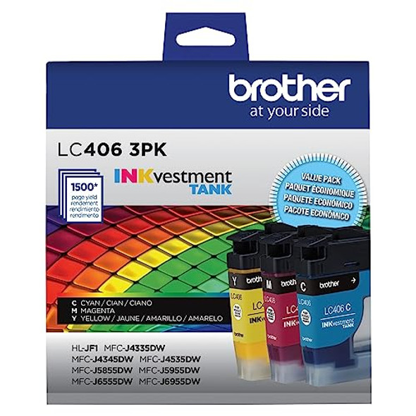 Brother LC4063PK 3 Pack Standard Yield Cyan, Magenta and Yellow Ink-Cartridges New Brother LC4063PK 3 Pack Standard Yield Cyan, Magenta and Yellow Ink-Cartridges New
