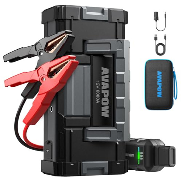 AVAPOW 6000A Car Battery Jump Starter (12V Gas or up to 12.0L Diesel) - Gray AVAPOW 6000A Car Battery Jump Starter (12V Gas or up to 12.0L Diesel) - Gray
