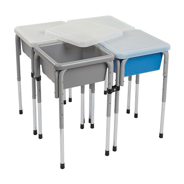 ECR4KIDS 4-STATION SAND AND WATER ADJUSTABLE PLAY TABLE ELR-0799-GYFB - BLUE