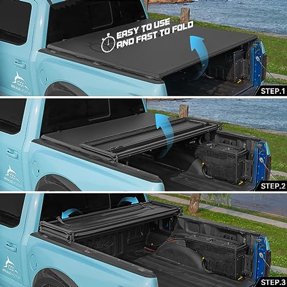 WHALEMOTOR TRUCK BED TONNEAU COVER COMPATIBLE FORD MAVERICK 2022 - 2025 - BLACK WHALEMOTOR TRUCK BED TONNEAU COVER COMPATIBLE FORD MAVERICK 2022 - 2025 - BLACK