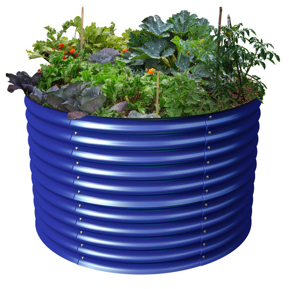 OLLE 32" TALL GALVANIZED GARDEN BED FOR FLOWER PLANTER MC220524000003 - BLUE