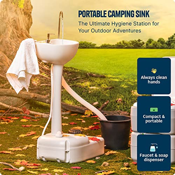 Alpcour Portable Camping Sink – Indoor/Outdoor Travel Hygiene Station Alpcour Portable Camping Sink – Indoor/Outdoor Travel Hygiene Station
