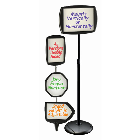 MASTERVISION RECTANGULAR DRY-ERASE SIGN STAND - BLACK MASTERVISION RECTANGULAR DRY-ERASE SIGN STAND - BLACK